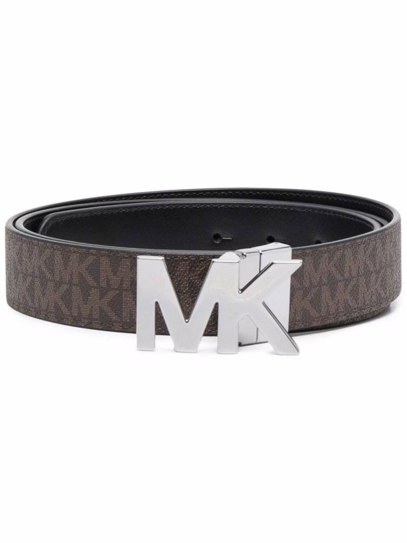 Michael Kors logo-print leather belt - Brown von Michael Kors