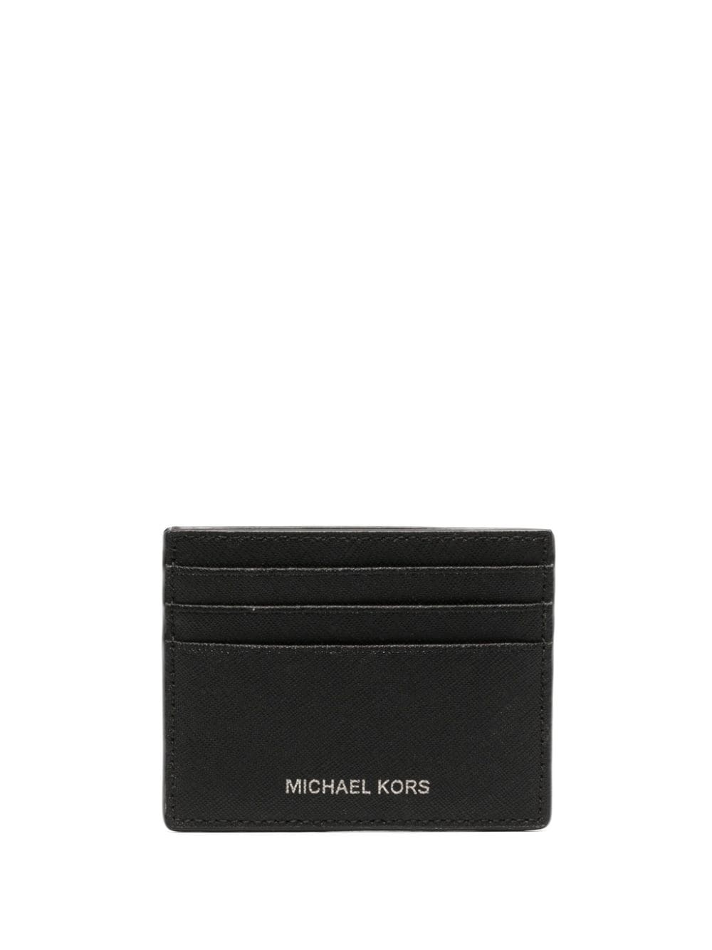 Michael Kors logo-print leather card holder - Black von Michael Kors