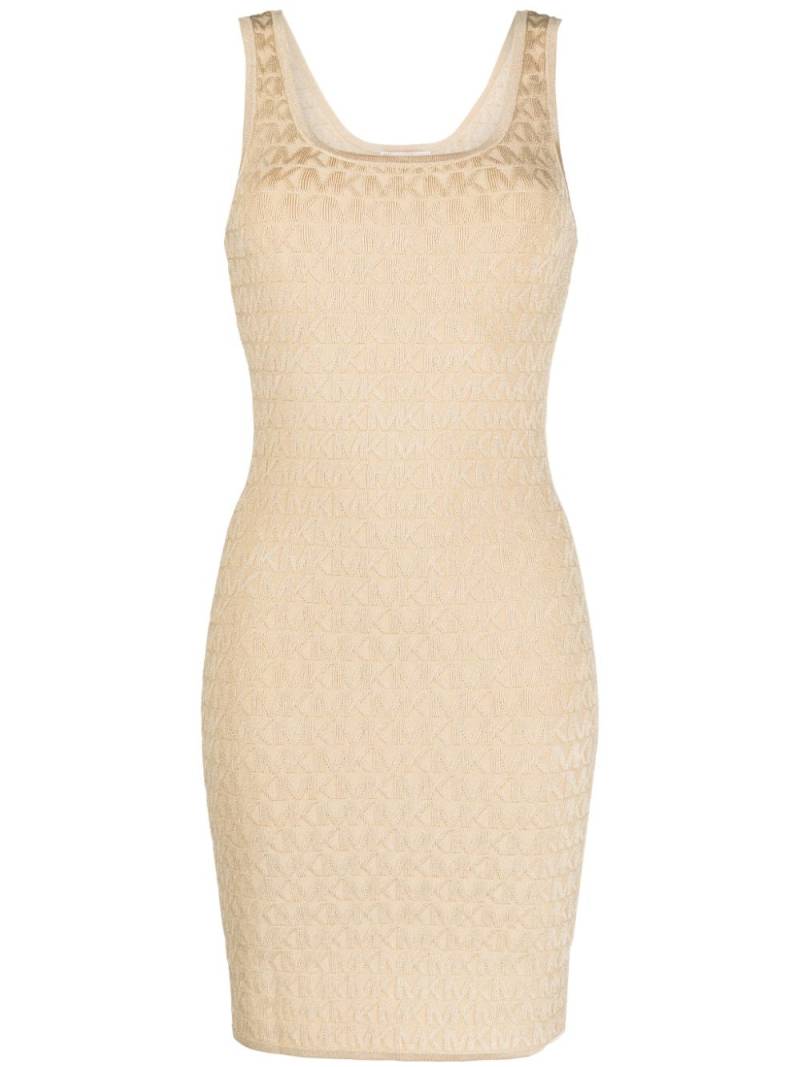 Michael Michael Kors monogram-pattern sleeveless dress - Gold von Michael Michael Kors