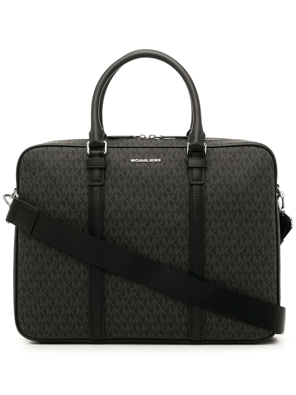 Michael Kors monogram-print leather briefcase - Black von Michael Kors