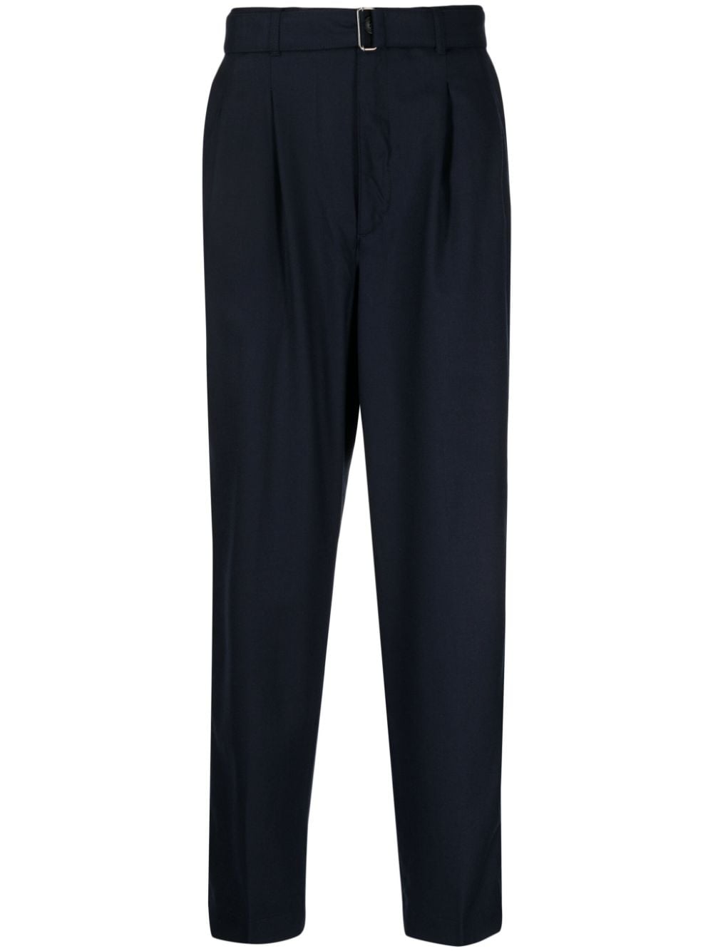 Michael Kors pleat-detailing belted-waist drop-crotch trousers - Blue von Michael Kors