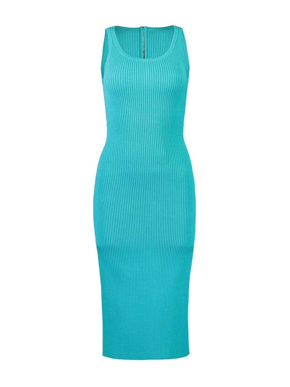 Michael Kors ribbed-knit zip-up midi dress - Blue von Michael Kors