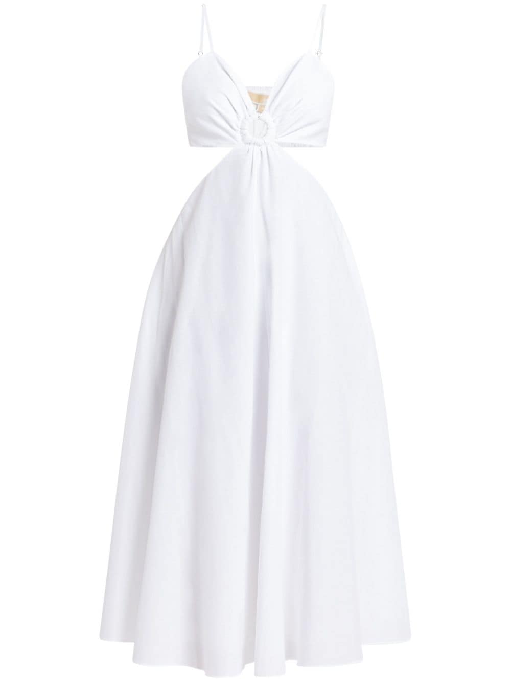 Michael Kors ring-detail cut-out midi dress - White von Michael Kors