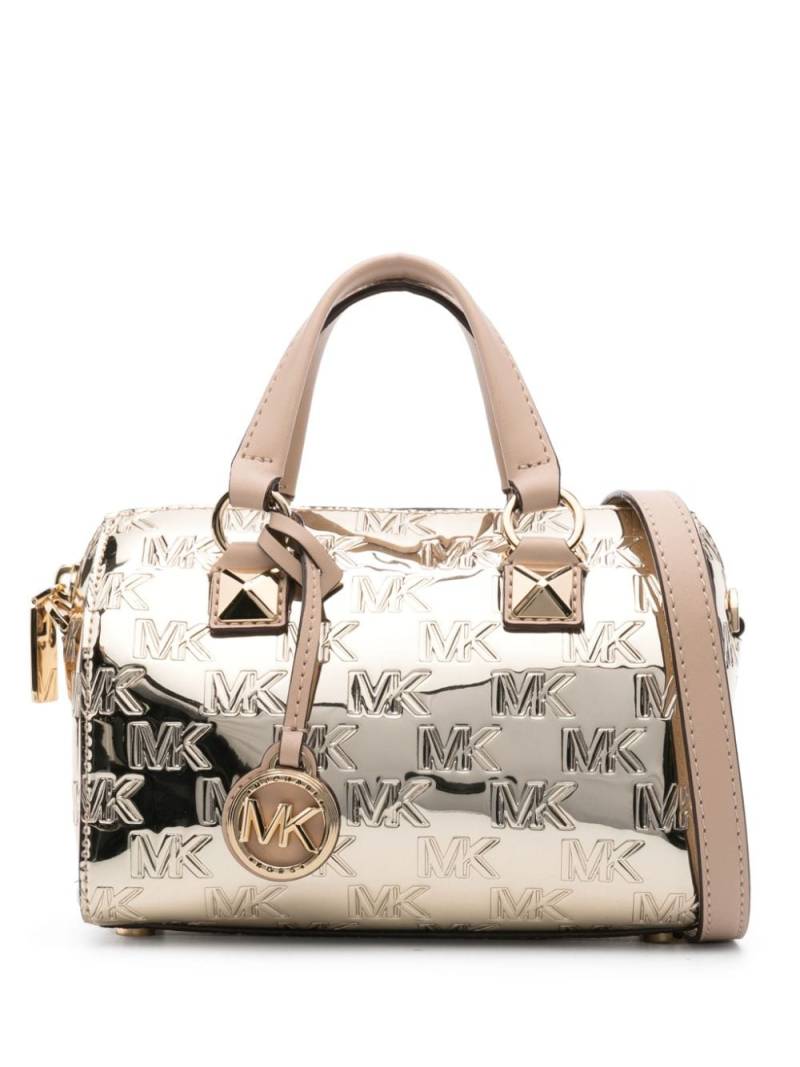 Michael Kors small Grayson patent-finish tote bag - Gold von Michael Kors