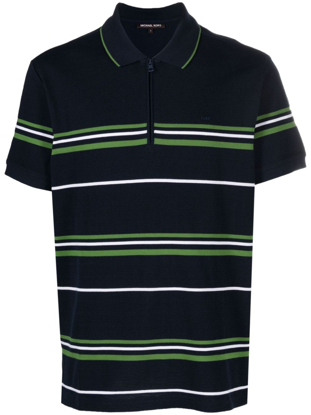 Michael Kors striped cotton blend polo shirt - Blue von Michael Kors