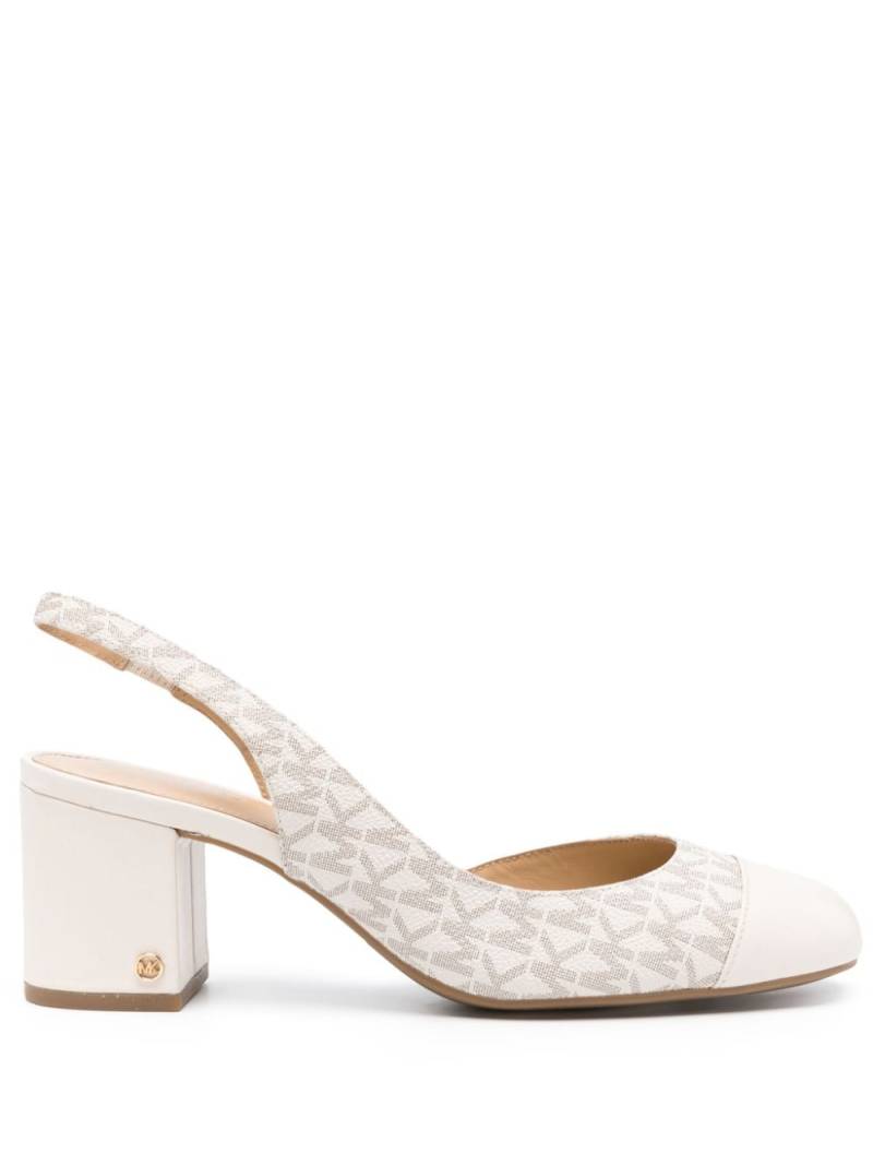 Michael Michael Kors 70mm monogram-print leather pumps - Neutrals von Michael Michael Kors