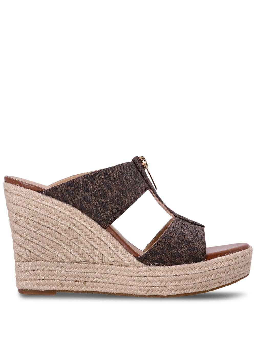 Michael Michael Kors Bradley leather wedge mules - Brown von Michael Michael Kors