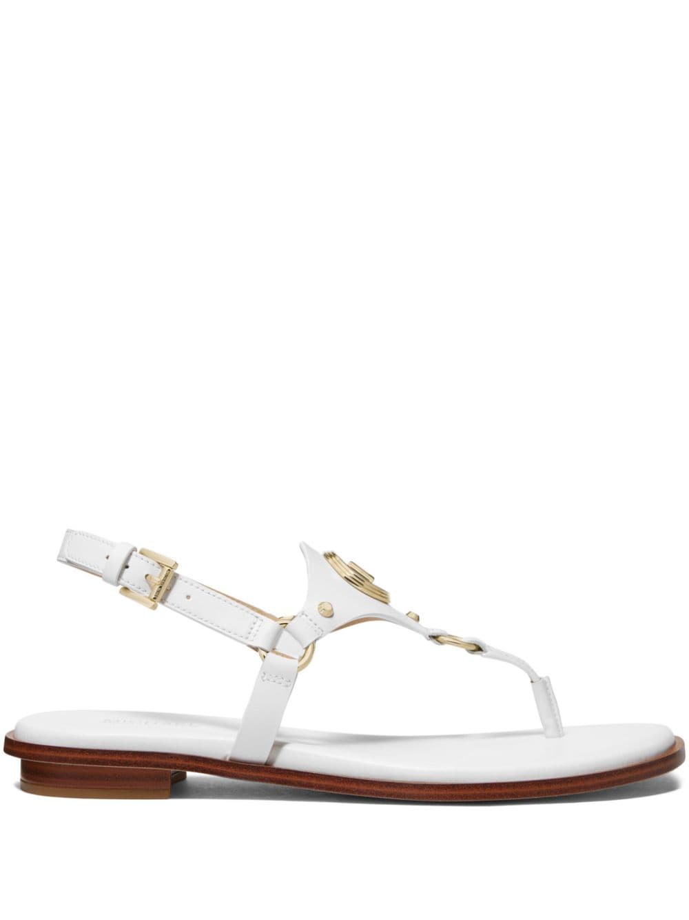 Michael Michael Kors Casey logo-plaque thong sandals - White von Michael Michael Kors