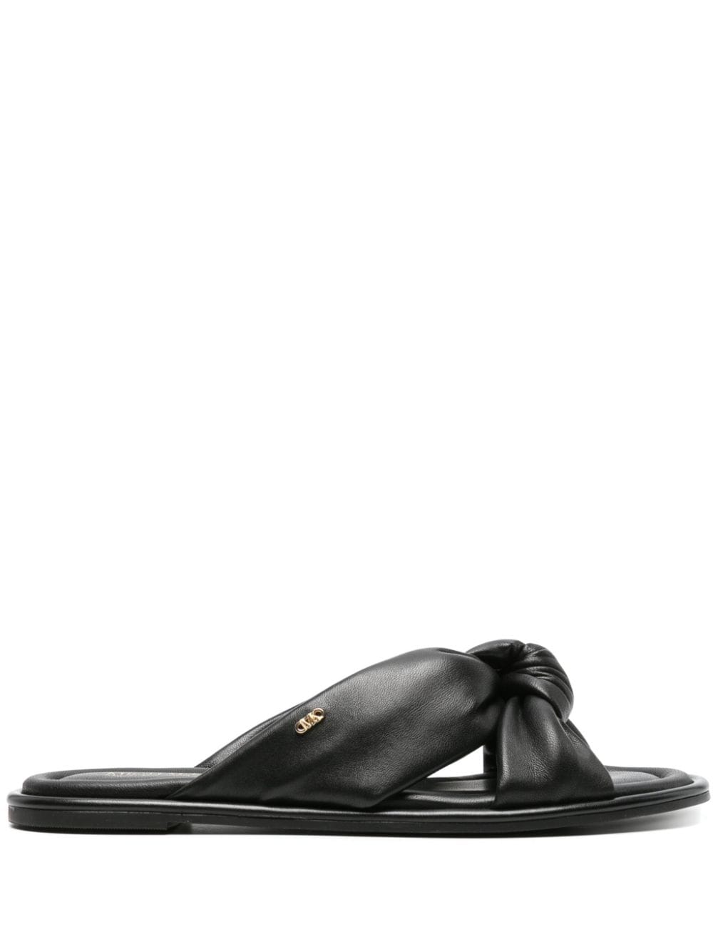 Michael Michael Kors Elena knotted leather slides - Black von Michael Michael Kors