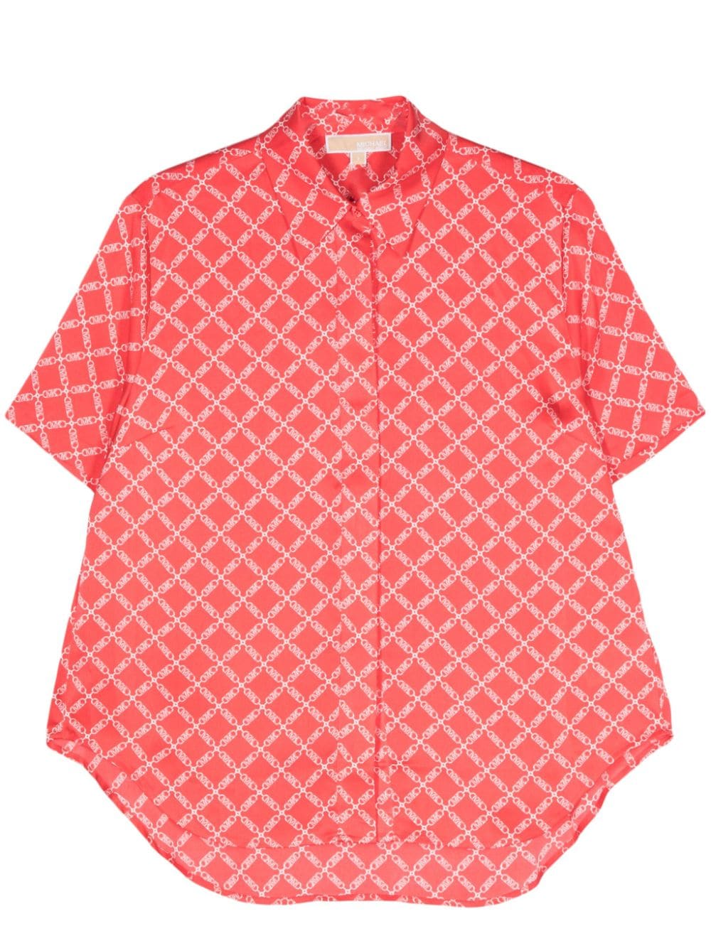 Michael Michael Kors Empire logo-print satin shirt - Pink von Michael Michael Kors