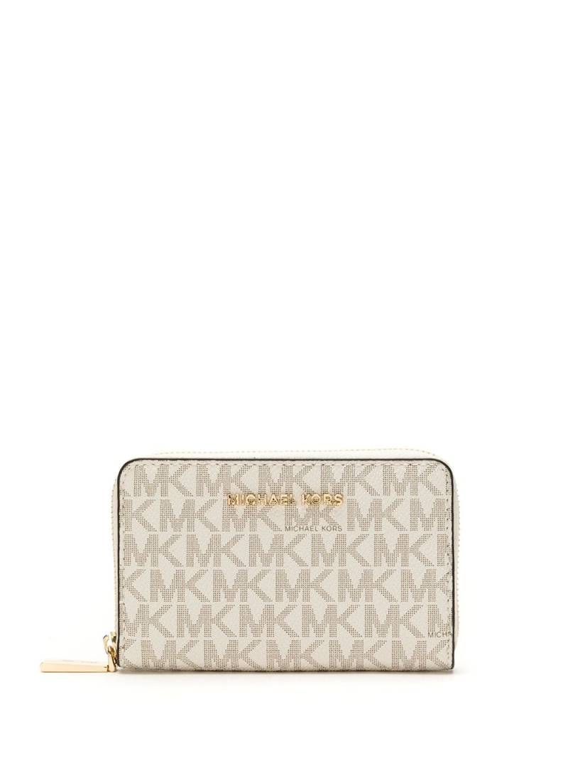 Michael Kors small Monogram zipped wallet - Neutrals von Michael Kors