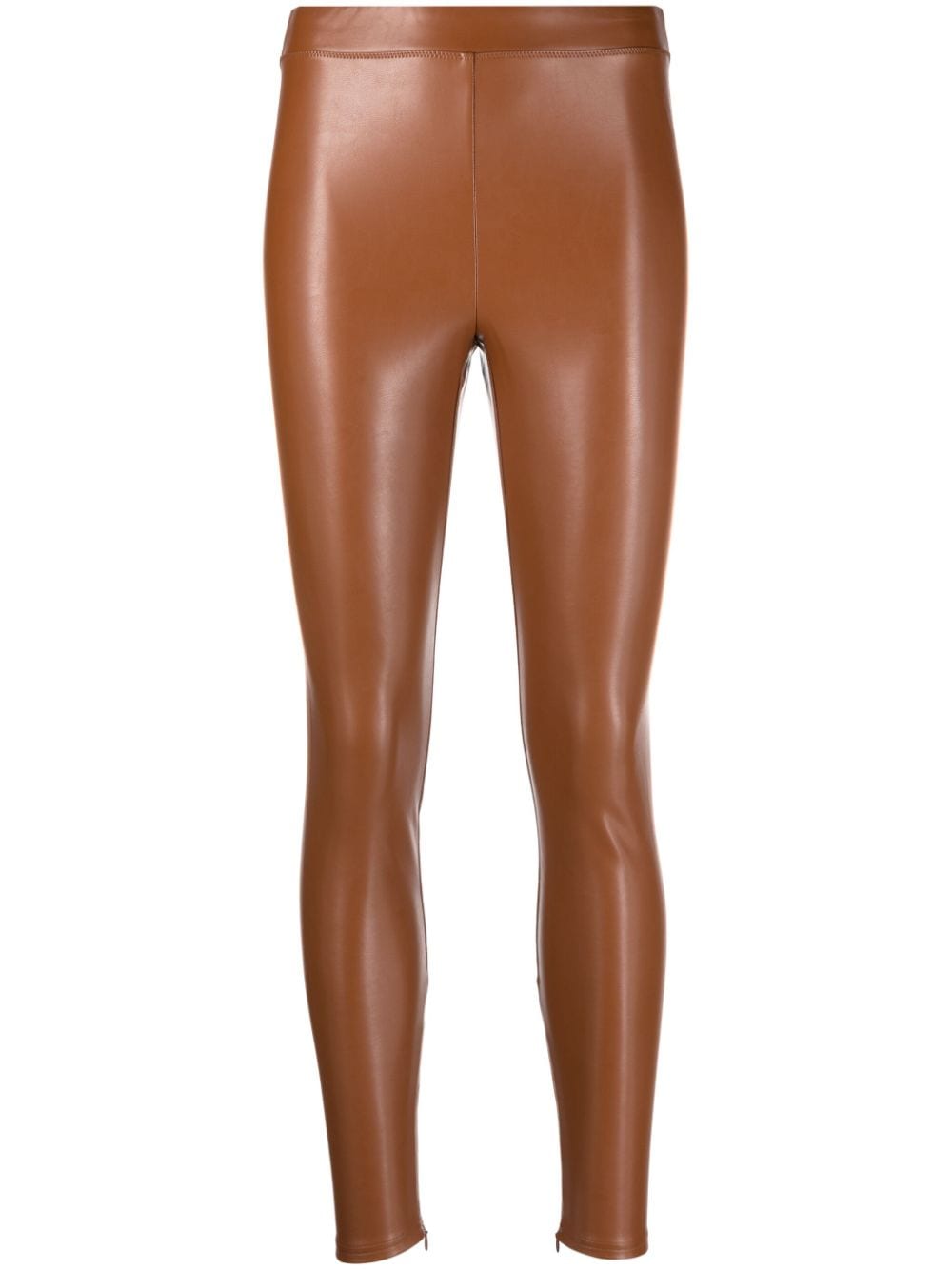 Michael Michael Kors ankle-zip faux-leather leggings - Brown von Michael Michael Kors