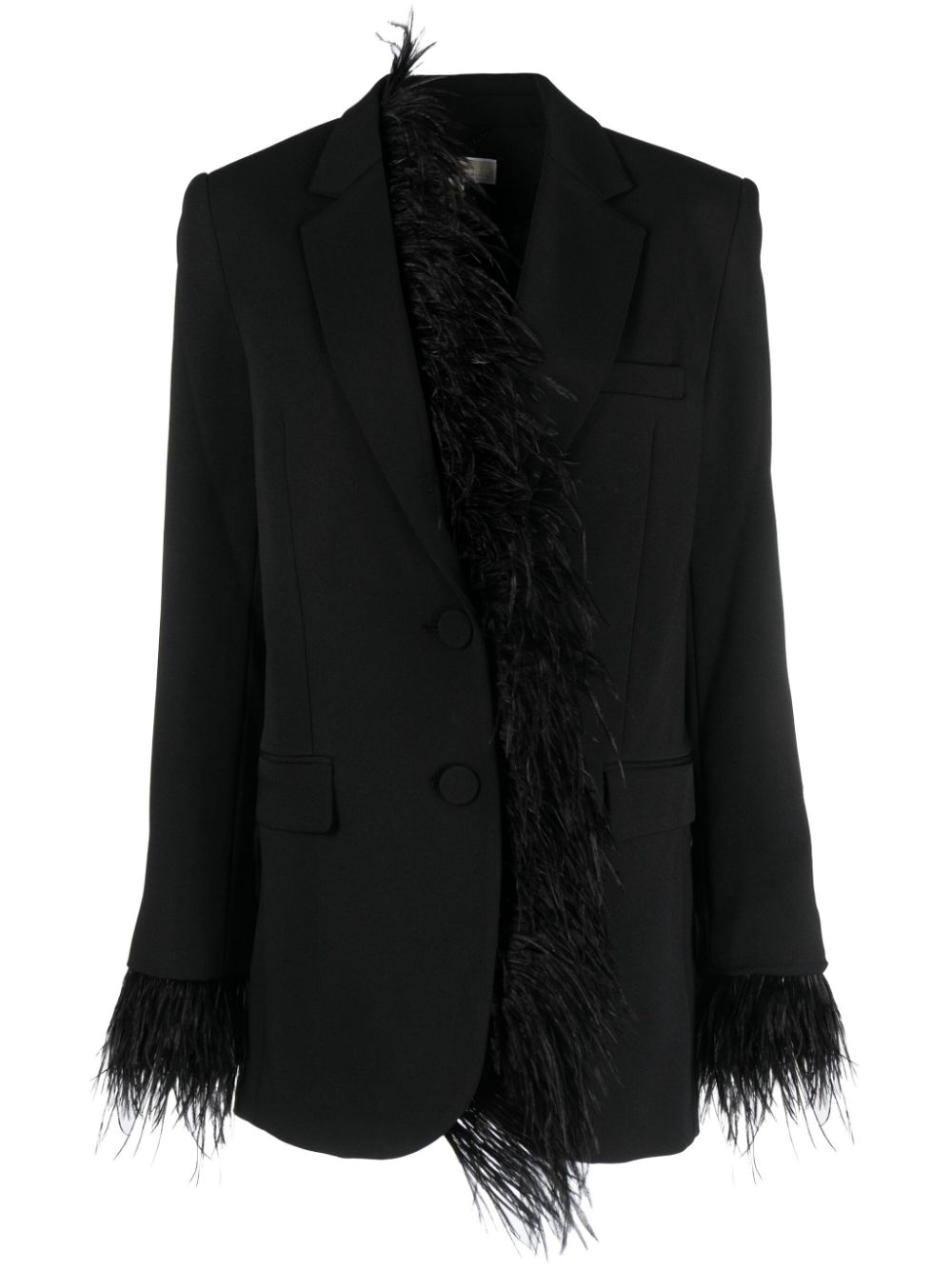 Michael Michael Kors crepe feather-trim blazer - Black von Michael Michael Kors