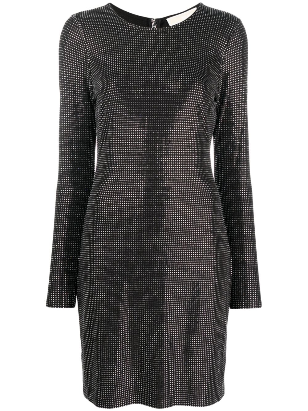 Michael Michael Kors crystal-embellished long-sleeve minidress - Black von Michael Michael Kors