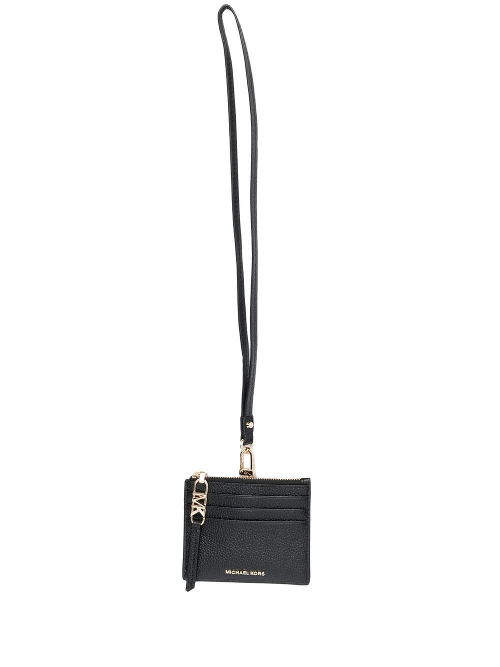 Michael Michael Kors leather lanyard clip card holder - Black von Michael Michael Kors