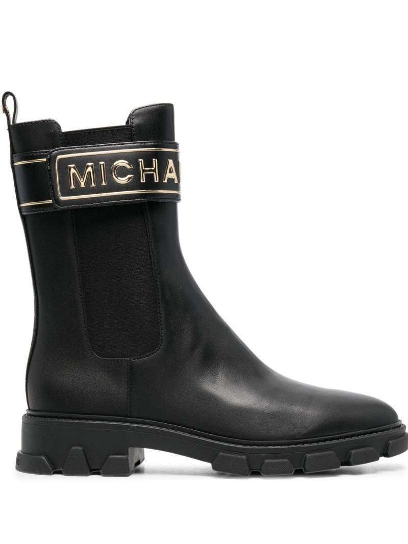 Michael Michael Kors leather logo-stamp boots - Black von Michael Michael Kors