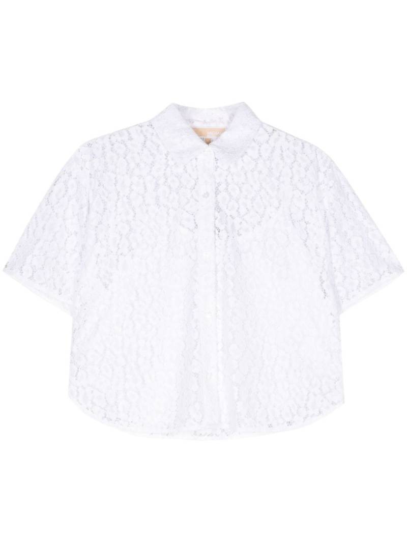 Michael Michael Kors leopard corded-lace shirt - White von Michael Michael Kors