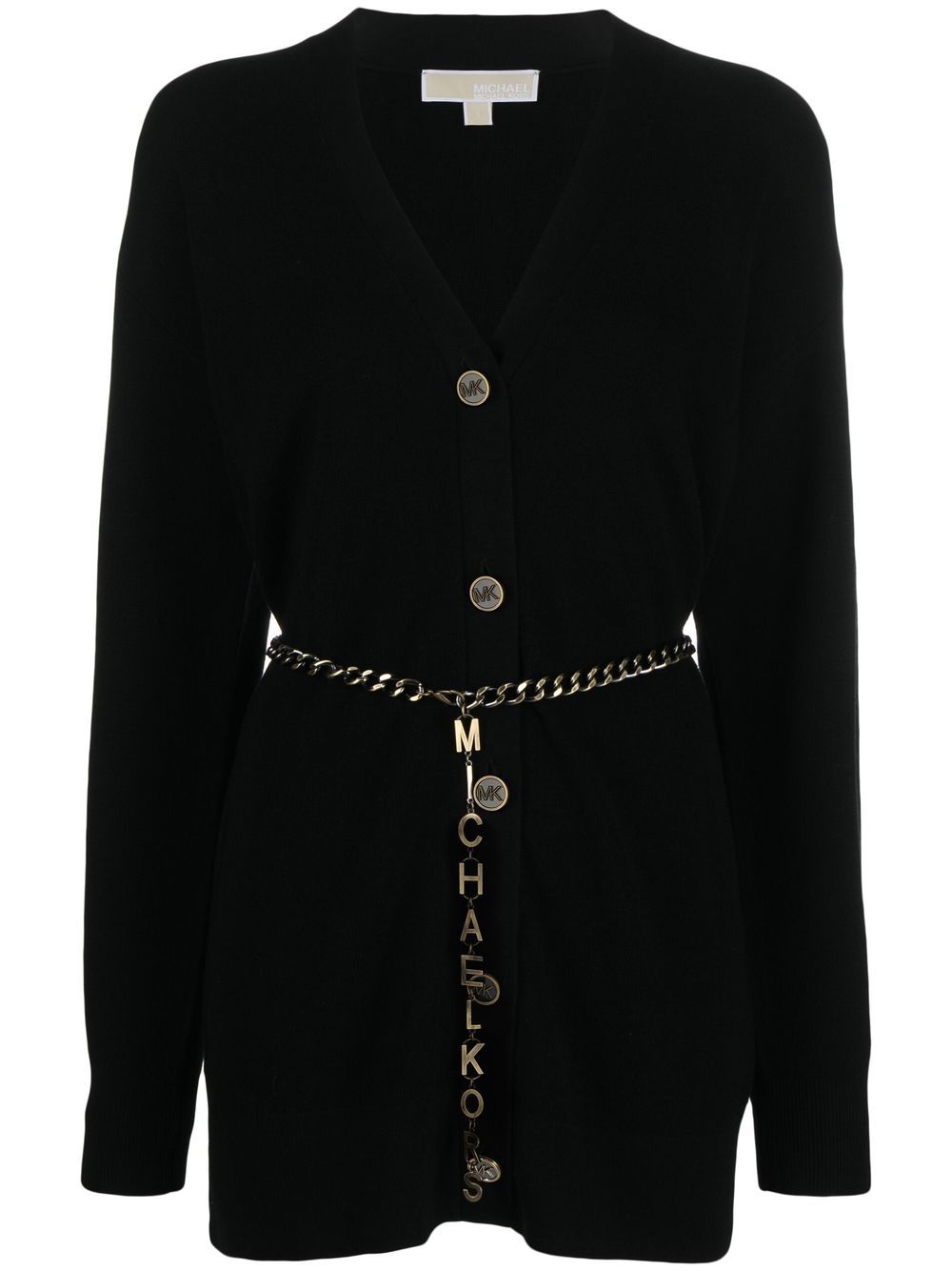 Michael Kors logo belted button-up cardigan - Black von Michael Kors