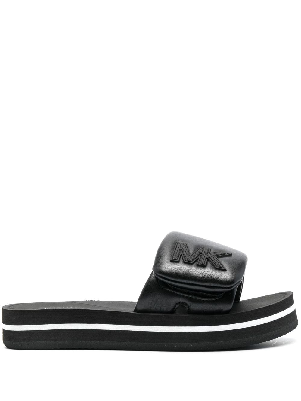 Michael Michael Kors logo-embossed platform slides - Black von Michael Michael Kors