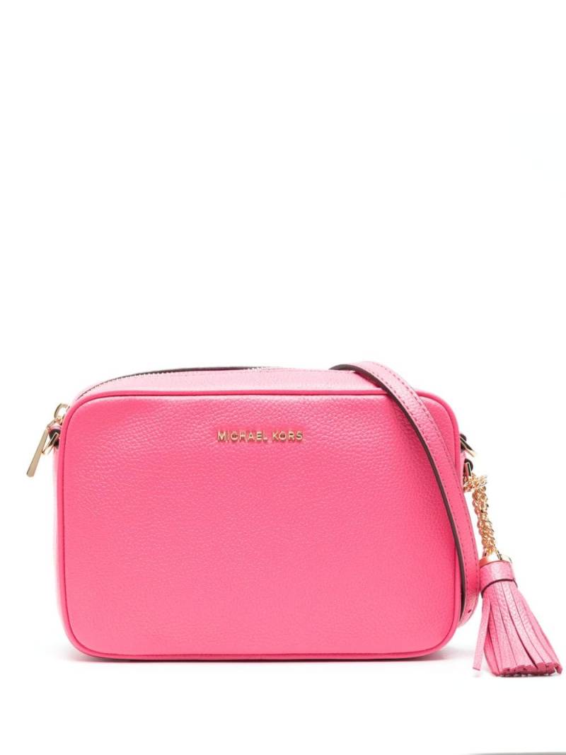 Michael Michael Kors logo-lettering leather crossbody bag - Pink von Michael Michael Kors