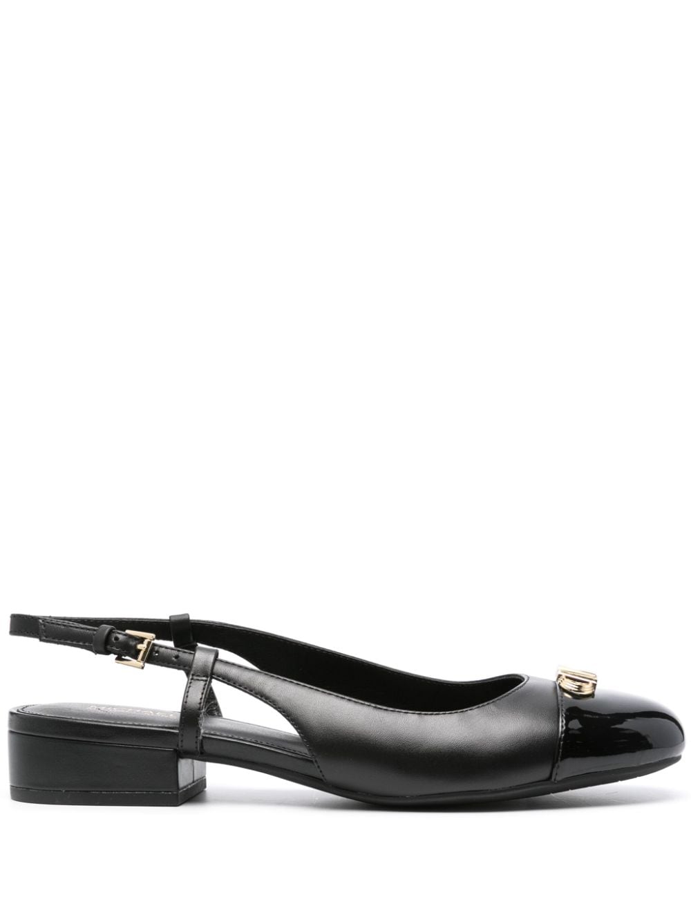 Michael Michael Kors logo-plaque leather ballerina shoes - Black von Michael Michael Kors