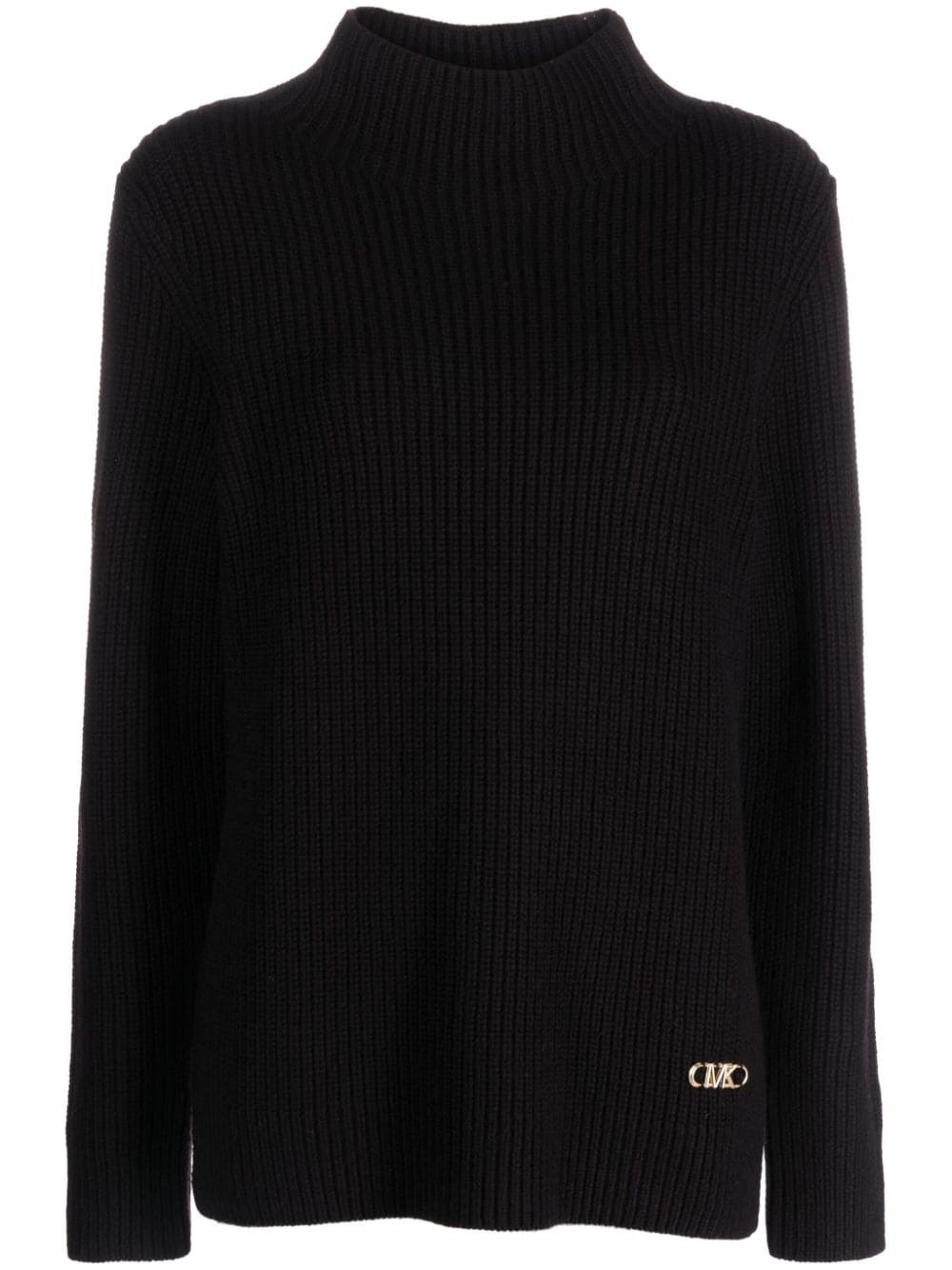 Michael Michael Kors logo-plaque ribbed-knit jumper - Black von Michael Michael Kors