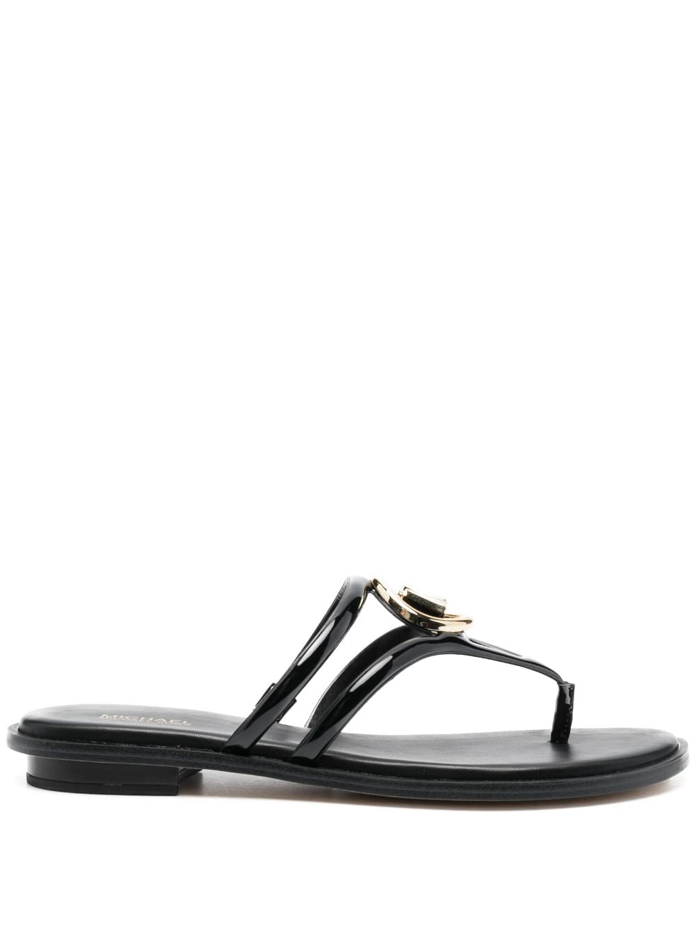 Michael Michael Kors logo-plaque thong-strap sandals - Black von Michael Michael Kors