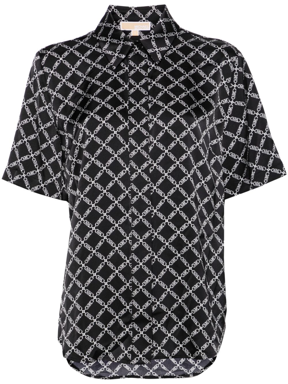 Michael Michael Kors logo-print satin shirt - Black von Michael Michael Kors