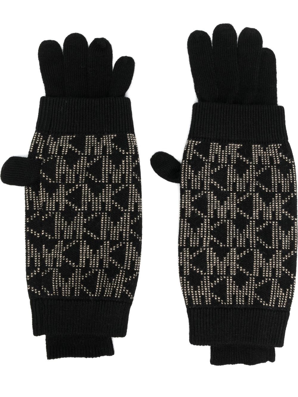 Michael Michael Kors monogram embroidered gloves - Black von Michael Michael Kors