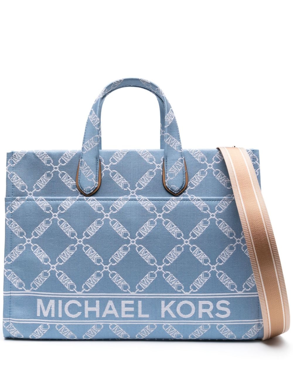 Michael Michael Kors monogram-jacquard denim tote bag - Blue von Michael Michael Kors