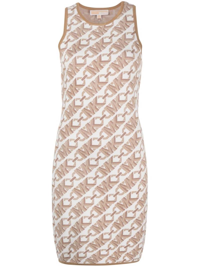 Michael Michael Kors monogram-jacquard sleeveless dress - Brown von Michael Michael Kors