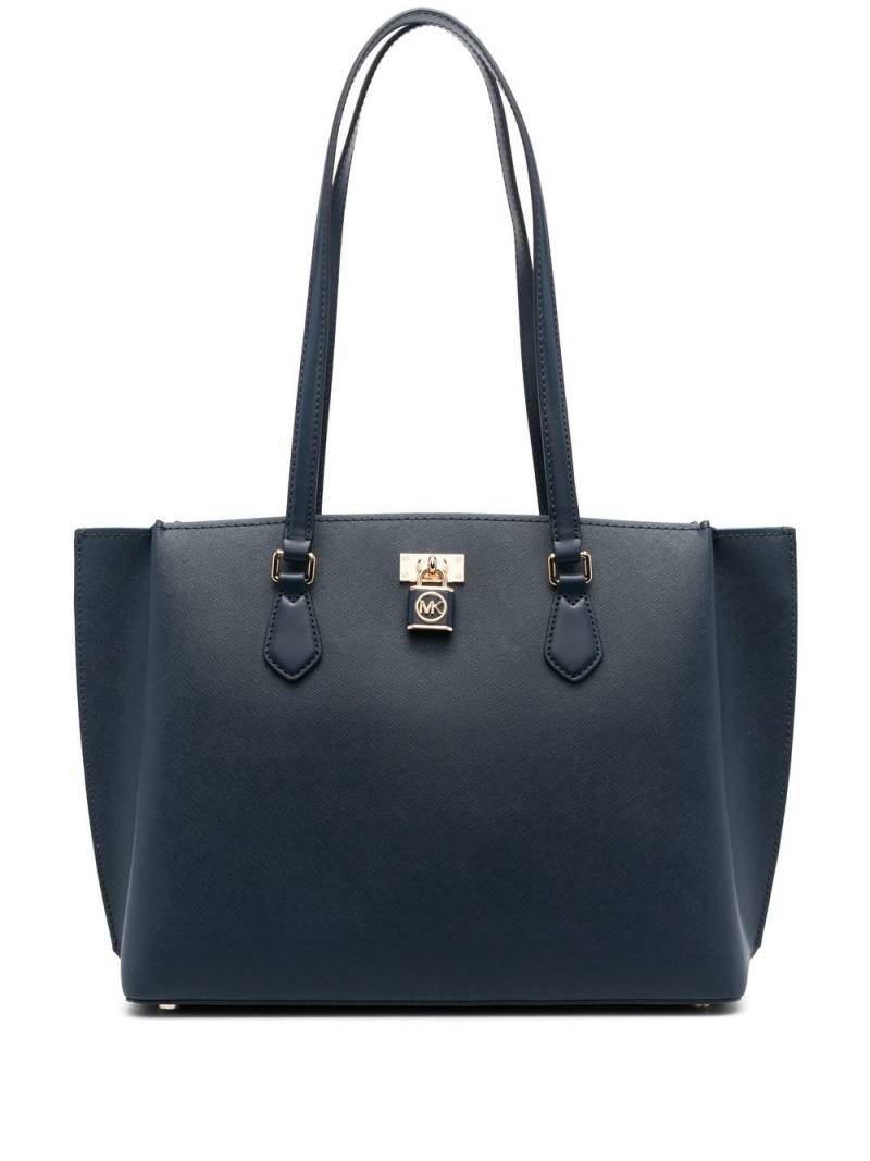 Michael Kors padlock-detail leather tote bag - Blue von Michael Kors