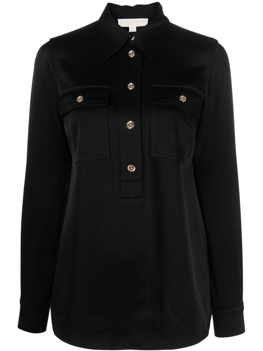 Michael Michael Kors satin-finish long-sleeve shirt - Black von Michael Michael Kors