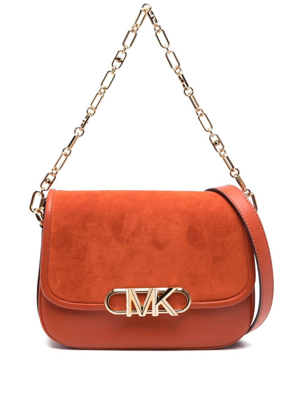 Michael Michael Kors suede logo plaque tote bag - Orange von Michael Michael Kors