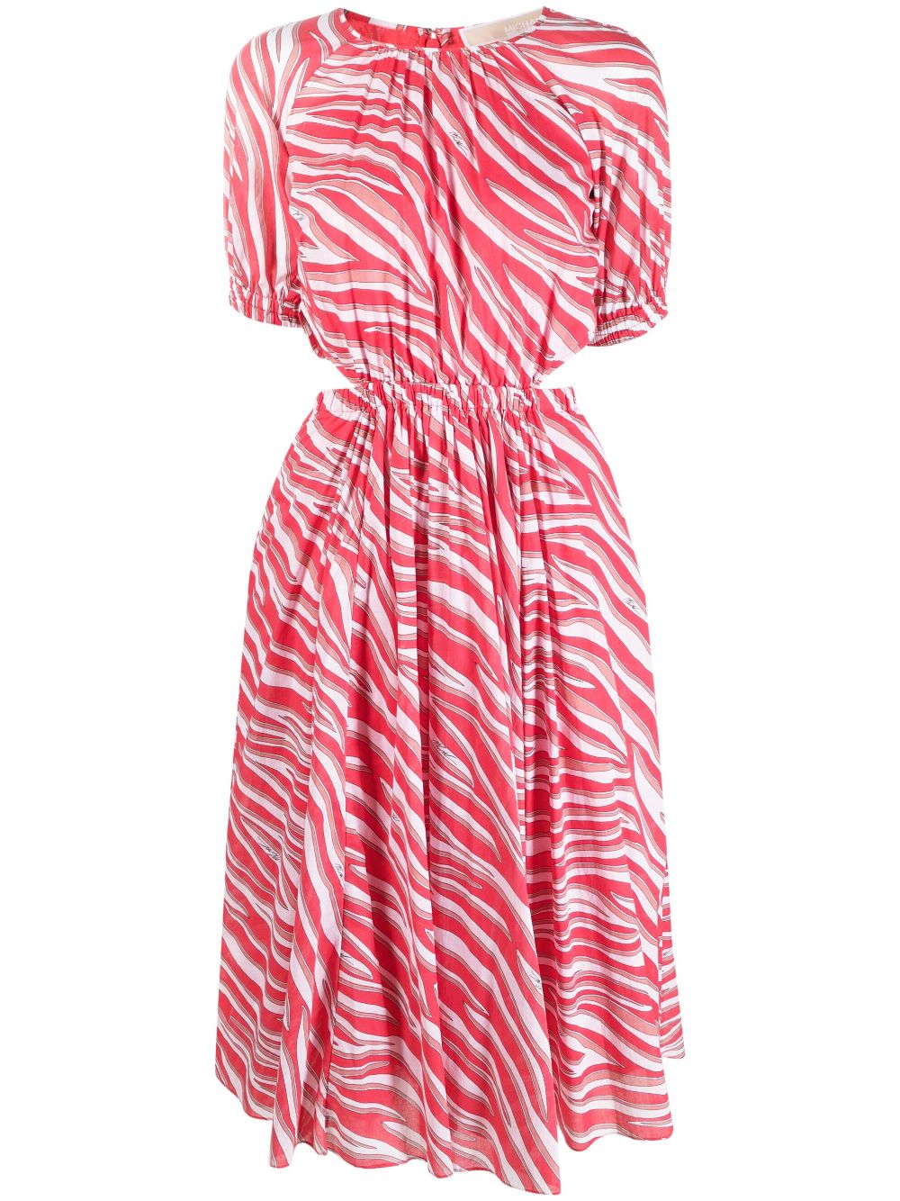 Michael Michael Kors zebra-print cotton midi dress - Pink von Michael Michael Kors