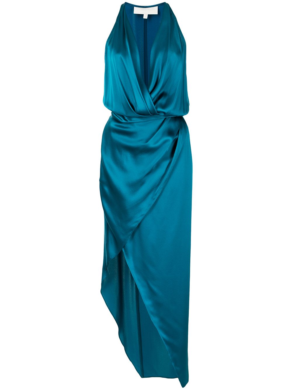 Michelle Mason asymmetric halterneck silk dress - Blue von Michelle Mason