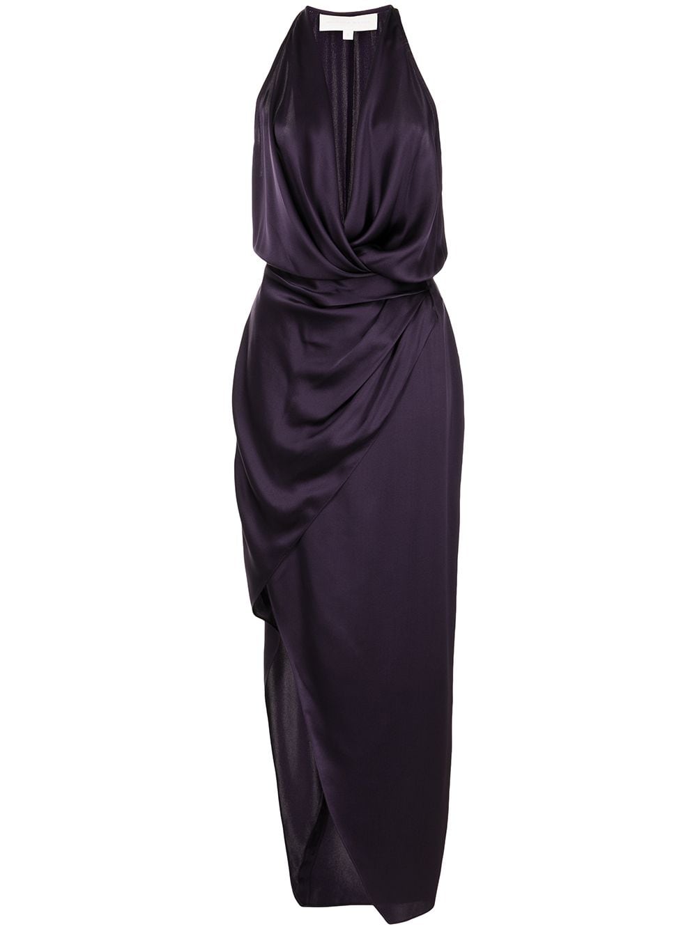 Michelle Mason asymmetric halterneck silk dress - Purple von Michelle Mason