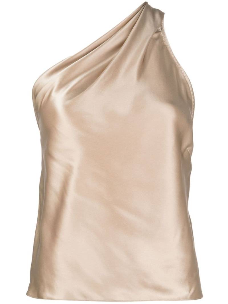 Michelle Mason asymmetric halterneck silk top - Gold von Michelle Mason