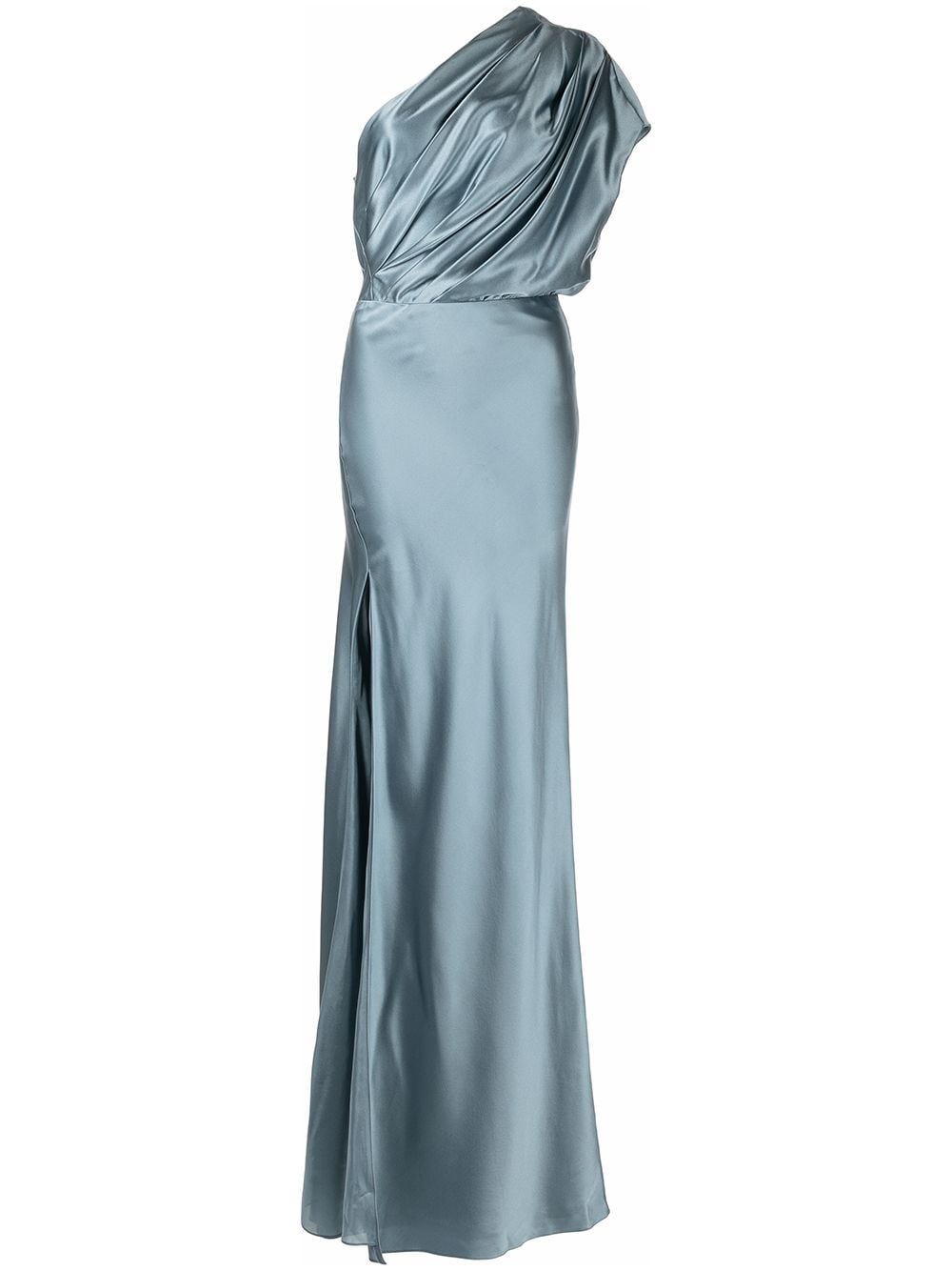 Michelle Mason asymmetric open back gown - Blue von Michelle Mason