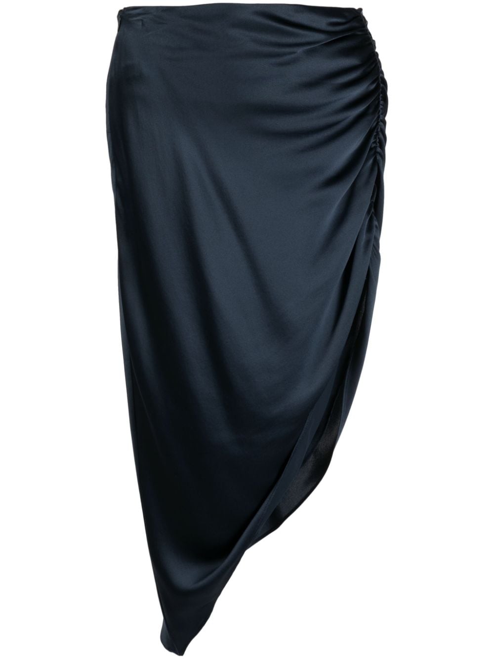 Michelle Mason asymmetric ruched silk skirt - Blue von Michelle Mason