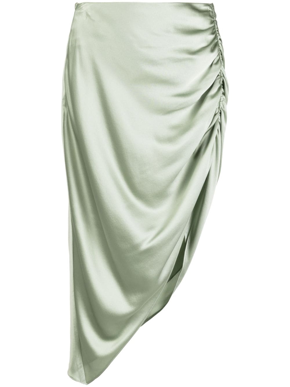 Michelle Mason asymmetric ruched silk skirt - Green von Michelle Mason