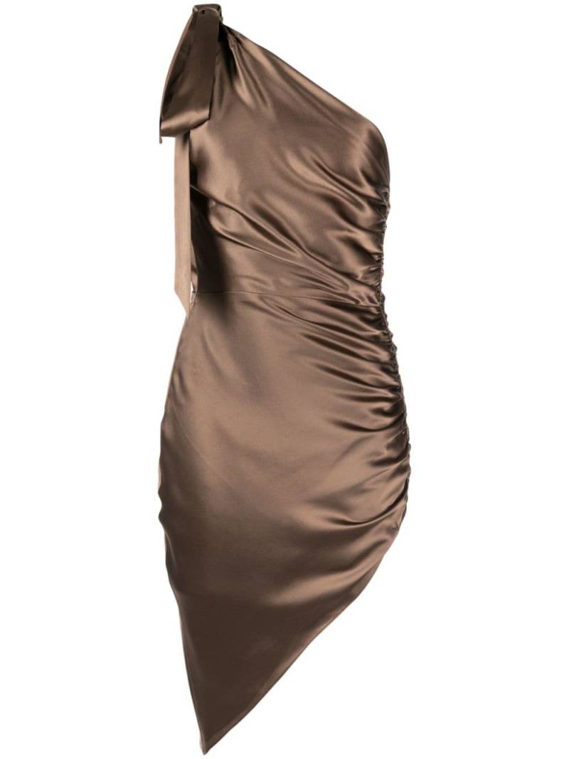 Michelle Mason asymmetric silk dress - Brown von Michelle Mason