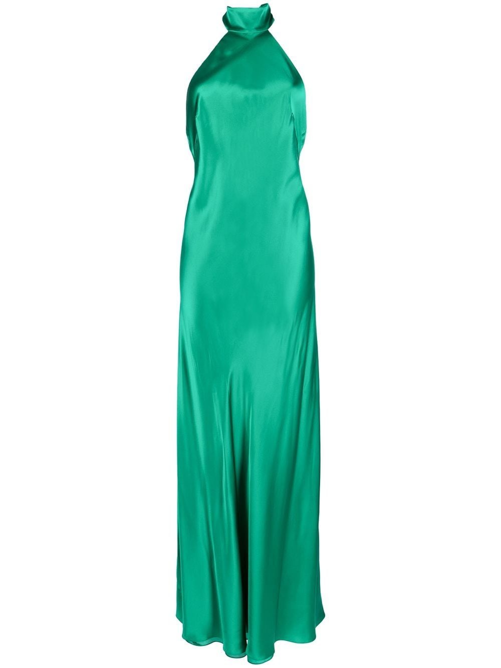 Michelle Mason backless halter-neck tie gown - Green von Michelle Mason