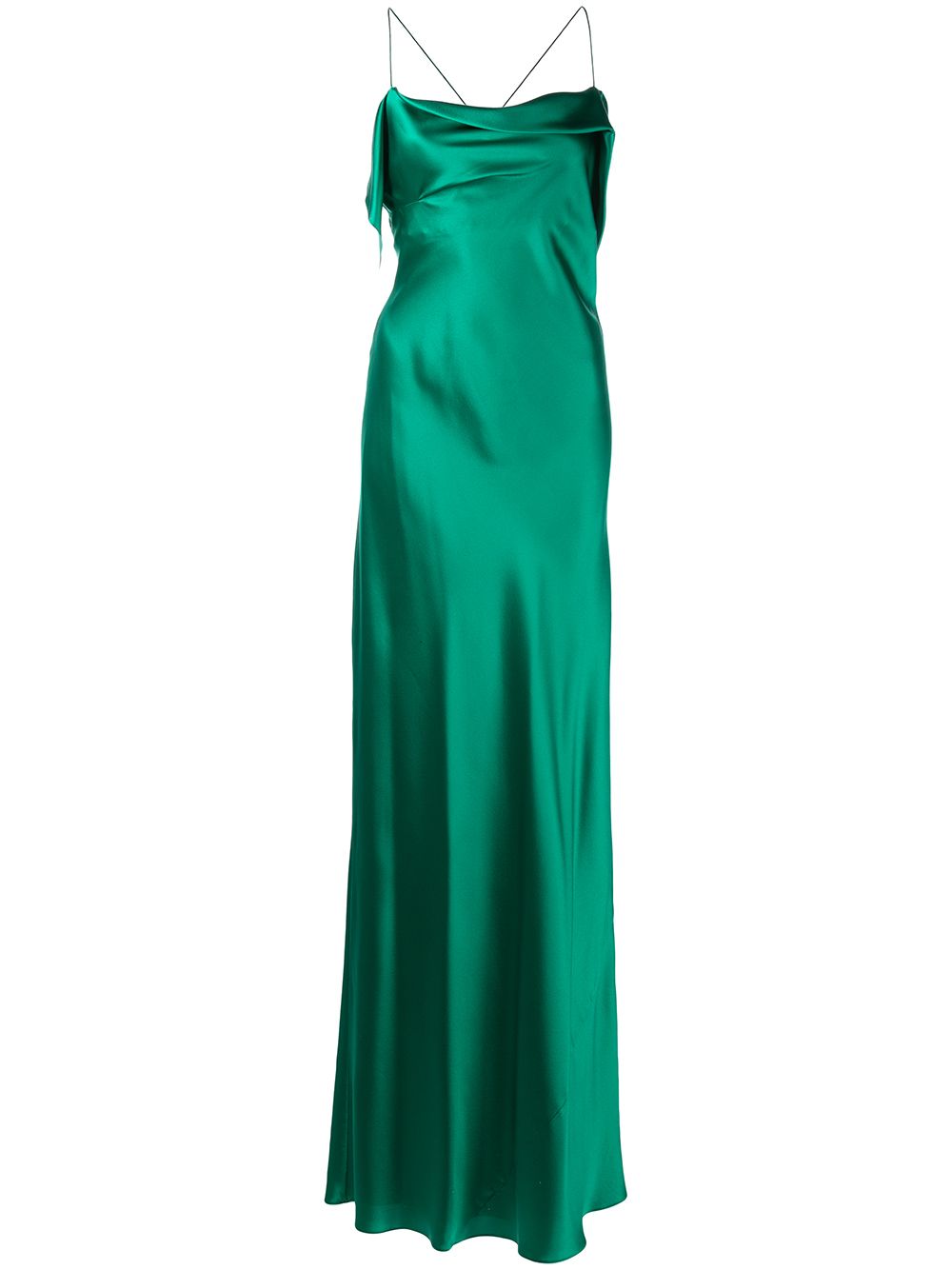 Michelle Mason bias-cut cowl neck gown - Green von Michelle Mason
