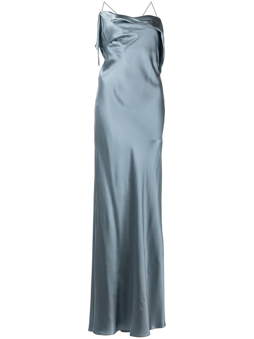 Michelle Mason cowl-neck silk gown - Blue von Michelle Mason