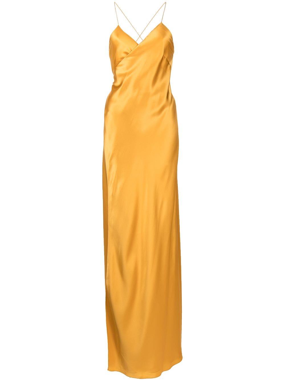 Michelle Mason cross-strap silk wrap gown - Gold von Michelle Mason