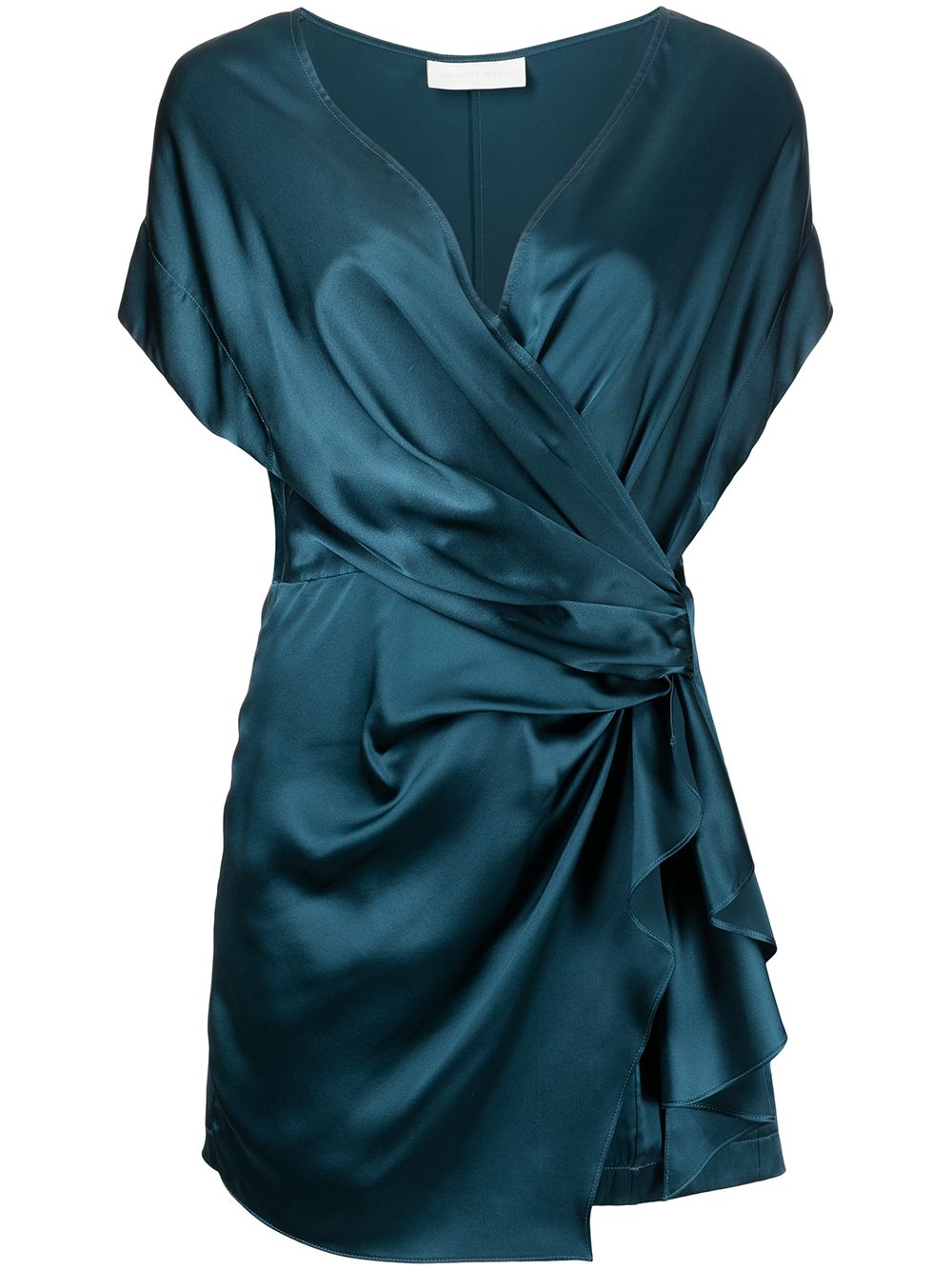 Michelle Mason draped-detail mini dress - Blue von Michelle Mason