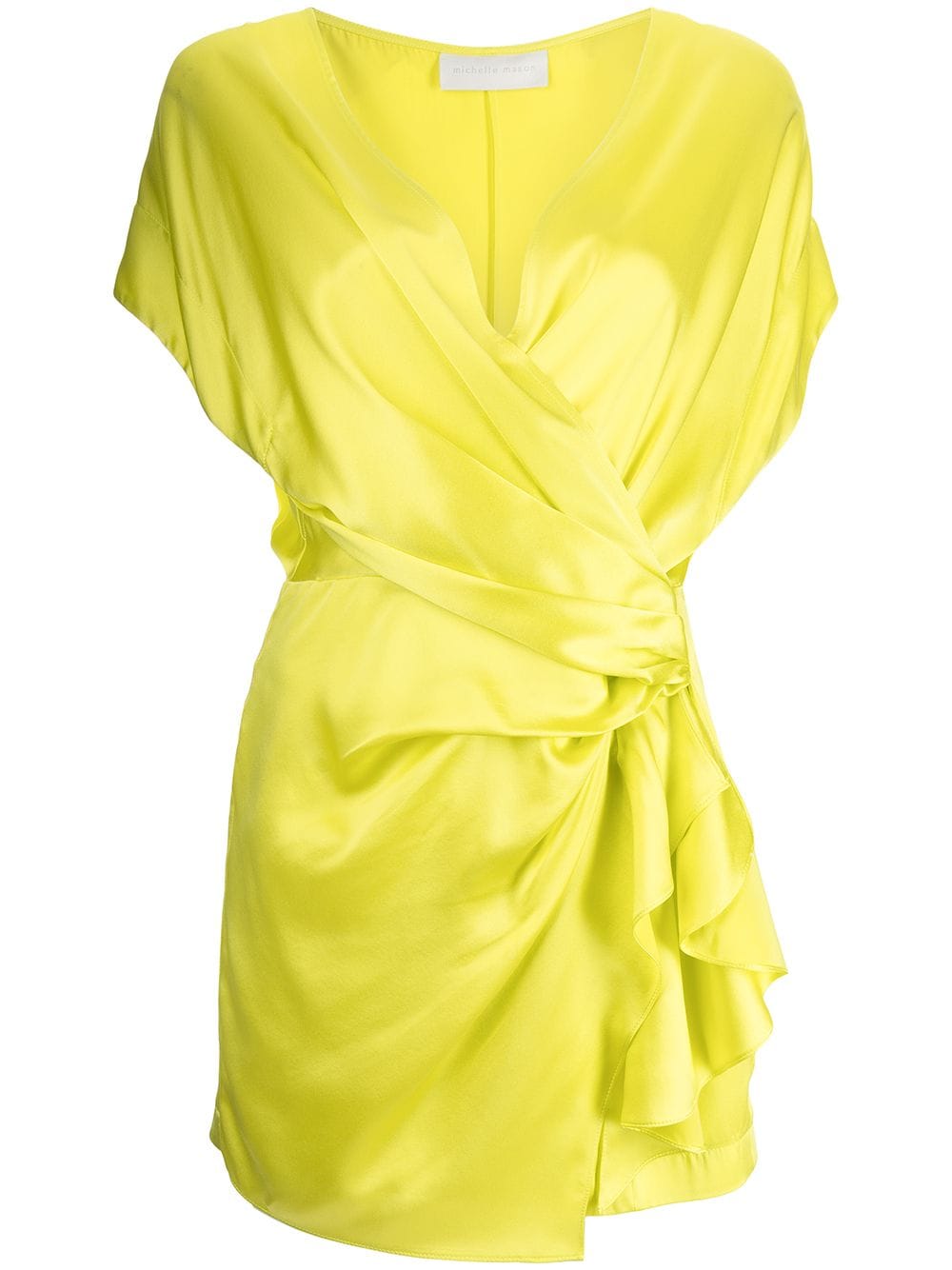 Michelle Mason draped-detail mini dress - Yellow von Michelle Mason