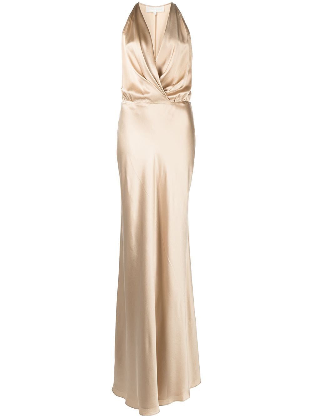 Michelle Mason draped halterneck gown - Gold von Michelle Mason