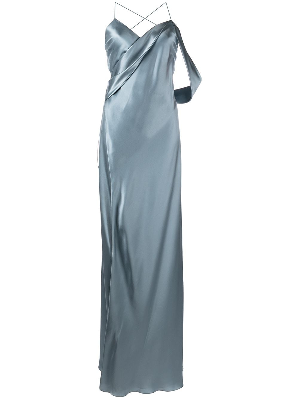 Michelle Mason draped-panel silk gown - Blue von Michelle Mason